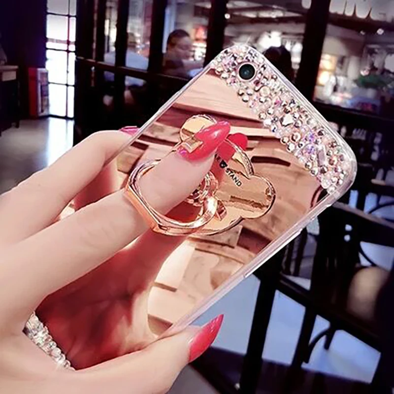 Bling Diamond phone case For iphone 7 8 6 Plus XS MAX XR Silicone Samsung S10 S8 S9 Note 9 back Case Protection Cover | Мобильные