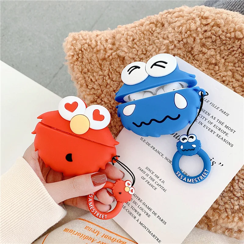 3D чехол для наушников Sesame Street Bluetooth Airpods Pro милый защитный Airpod 3 аксессуары с