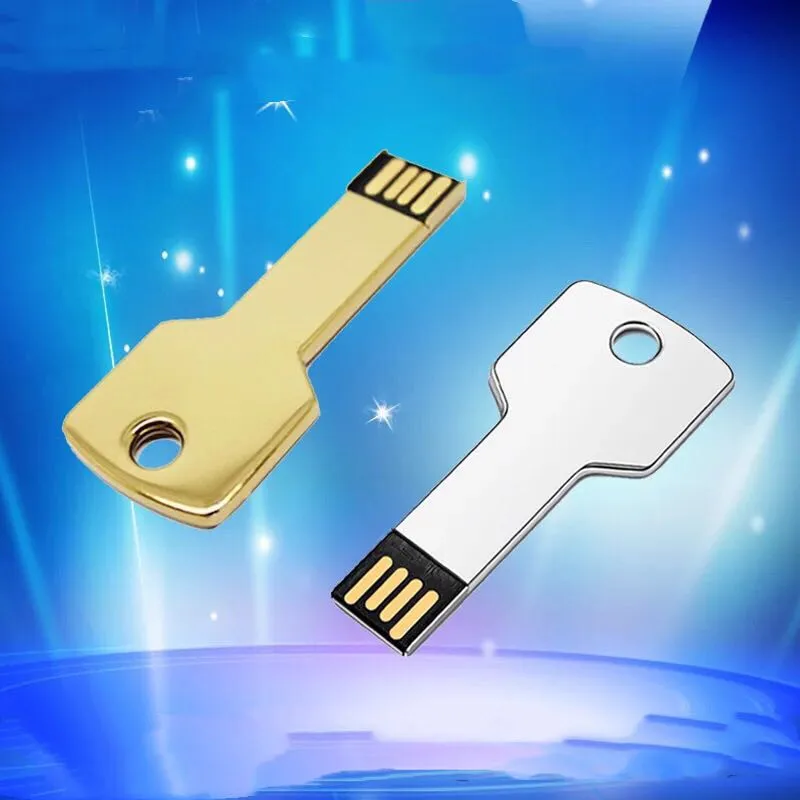 USB флеш-накопитель 32 ГБ в форме ключа, usb накопитель 2,0 128 Гб 64 ГБ, металлический золотой флеш-накопитель 16 ГБ, карта памяти 8 ГБ 4 ГБ, бесплатный логотип на заказ