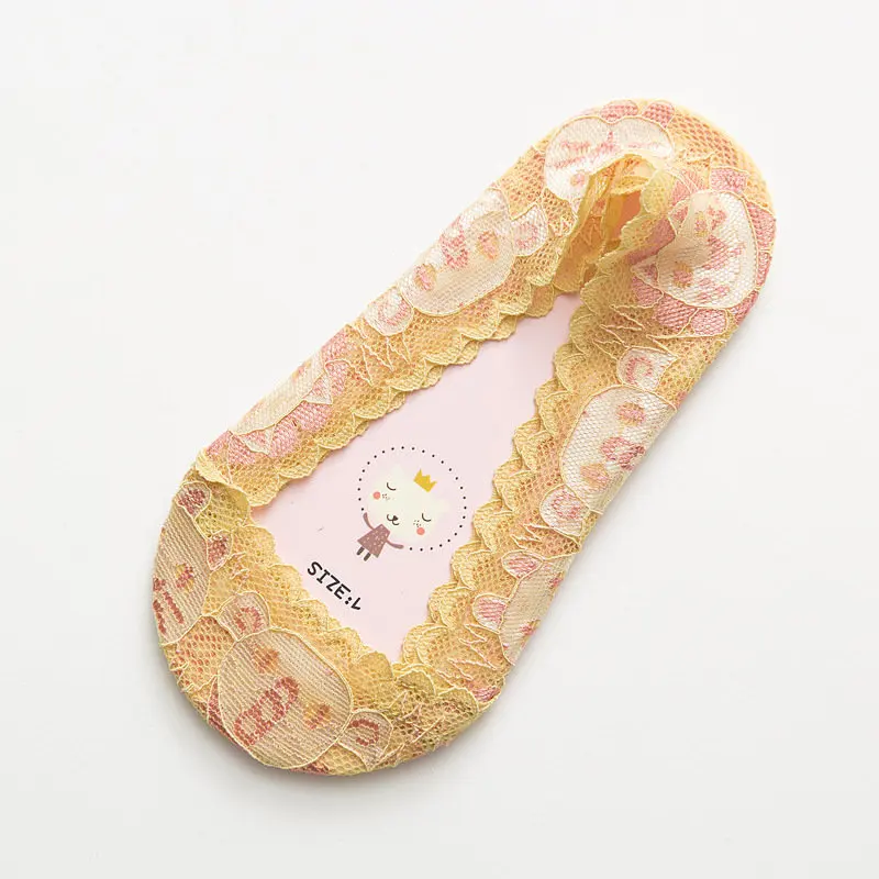 Летние кружевные детские носки Дышащие Короткие для девочек новые невидимые