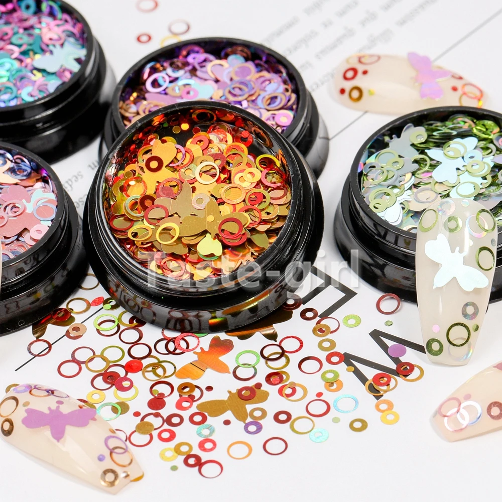 1 горшок пчела круглые голографические Блестки для искусства ногтей