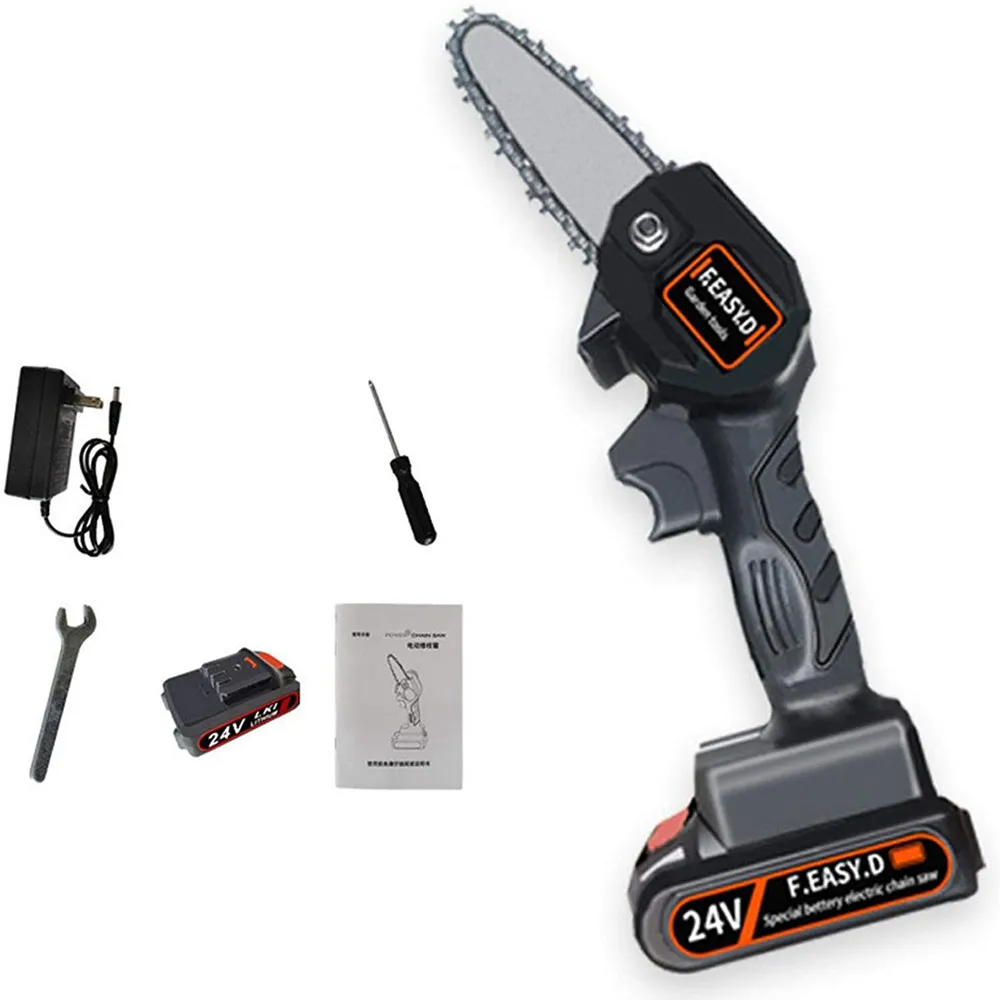 

Cordless Electric Chain Saw Electric Pruning Saw with One Battery and One Charge 4 Inch 550W Lithium Ion Garden Saw Cutting Tool