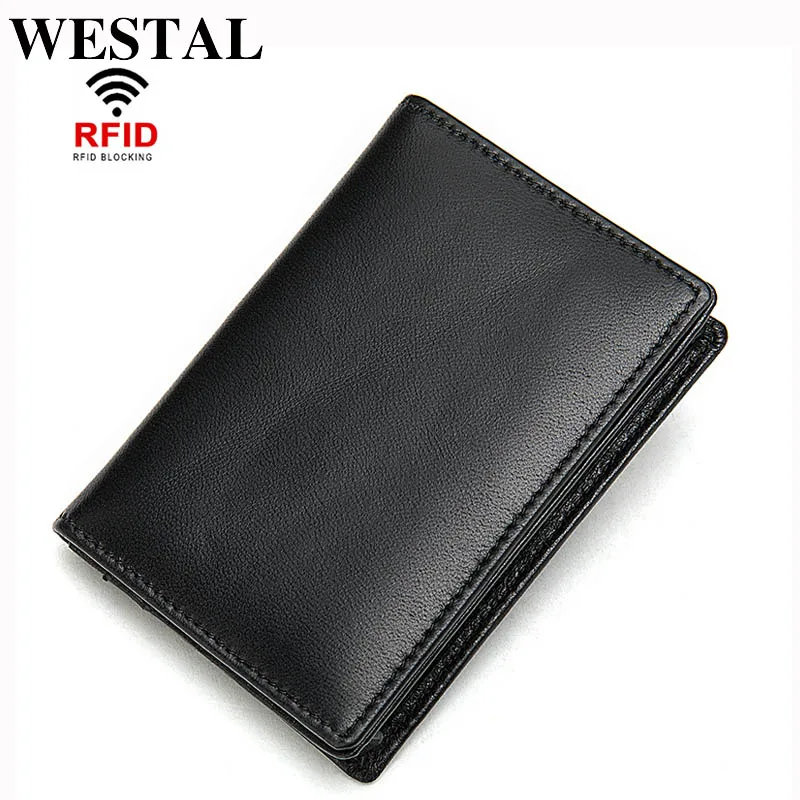 Для мужчин большой вместимостью натуральная кожа rfid бумажник/кошелек мужской