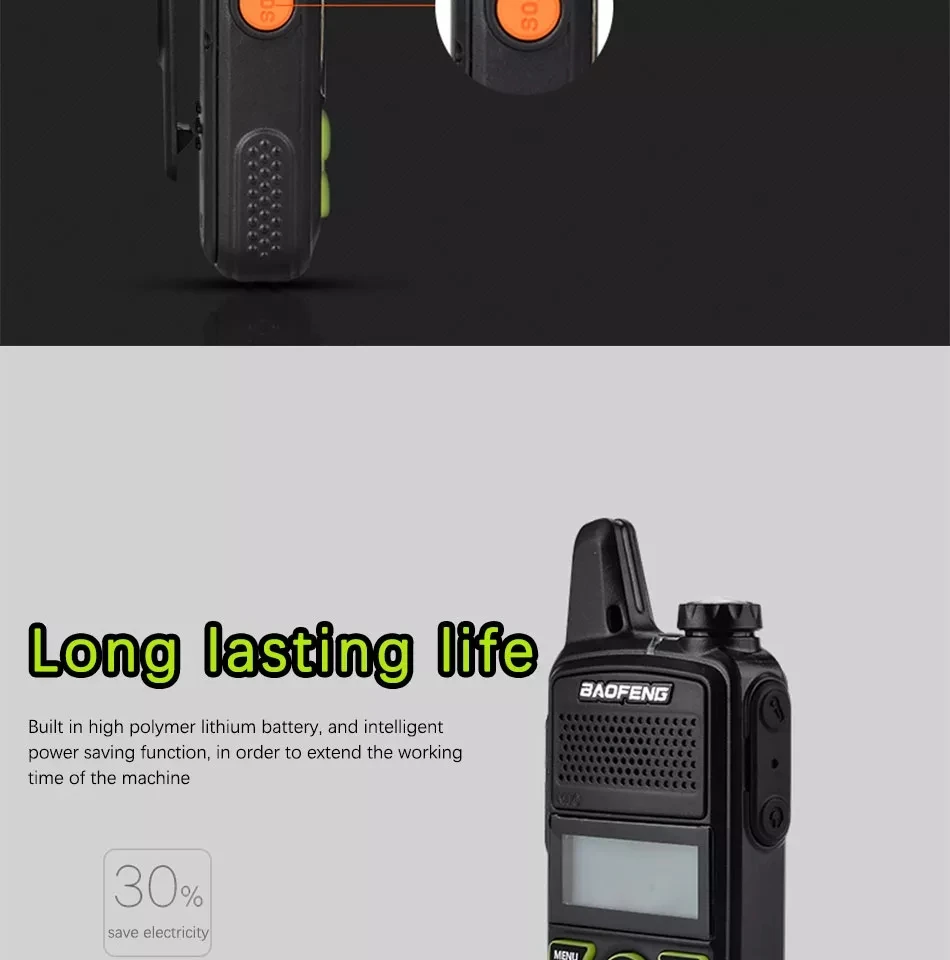 2 шт Baofeng BF-T1Mini иди и болтай Walkie Talkie ультра тонкий CB двухстороннее радио УВЧ 20CH фонарик ручной трансивер портативное Любительское радио