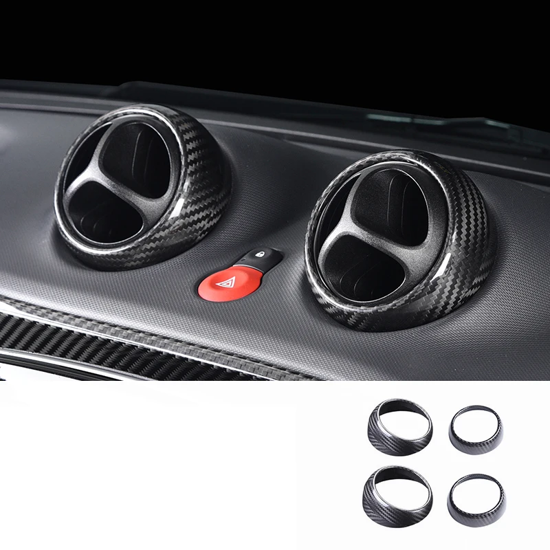 dashboard vent trims Lsrtw2017 Настоящее углеродное волокно украшение салона автомобиля планки для smart fortwo forfour w453 a453 453 - Название цвета: dashboard vent trims