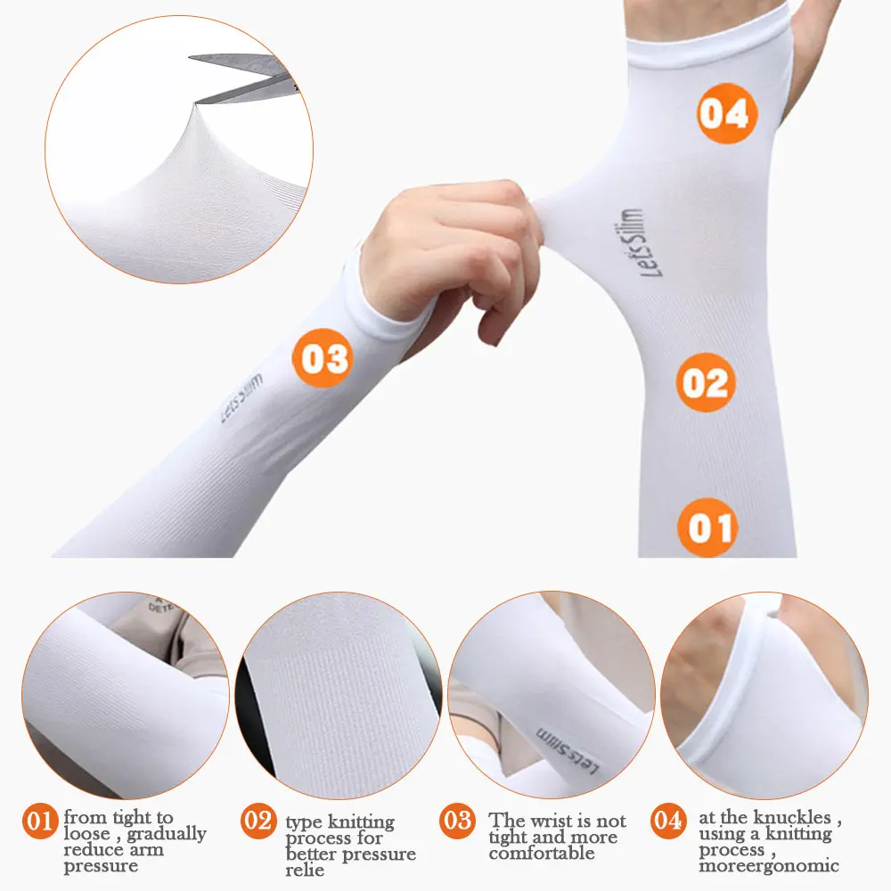 

Summer Cooling Ice Arm Sleeves Outdoor Sport Sun Protection Hand Cover For Running Fishing Cycling Exposed Thumb Fast Dry