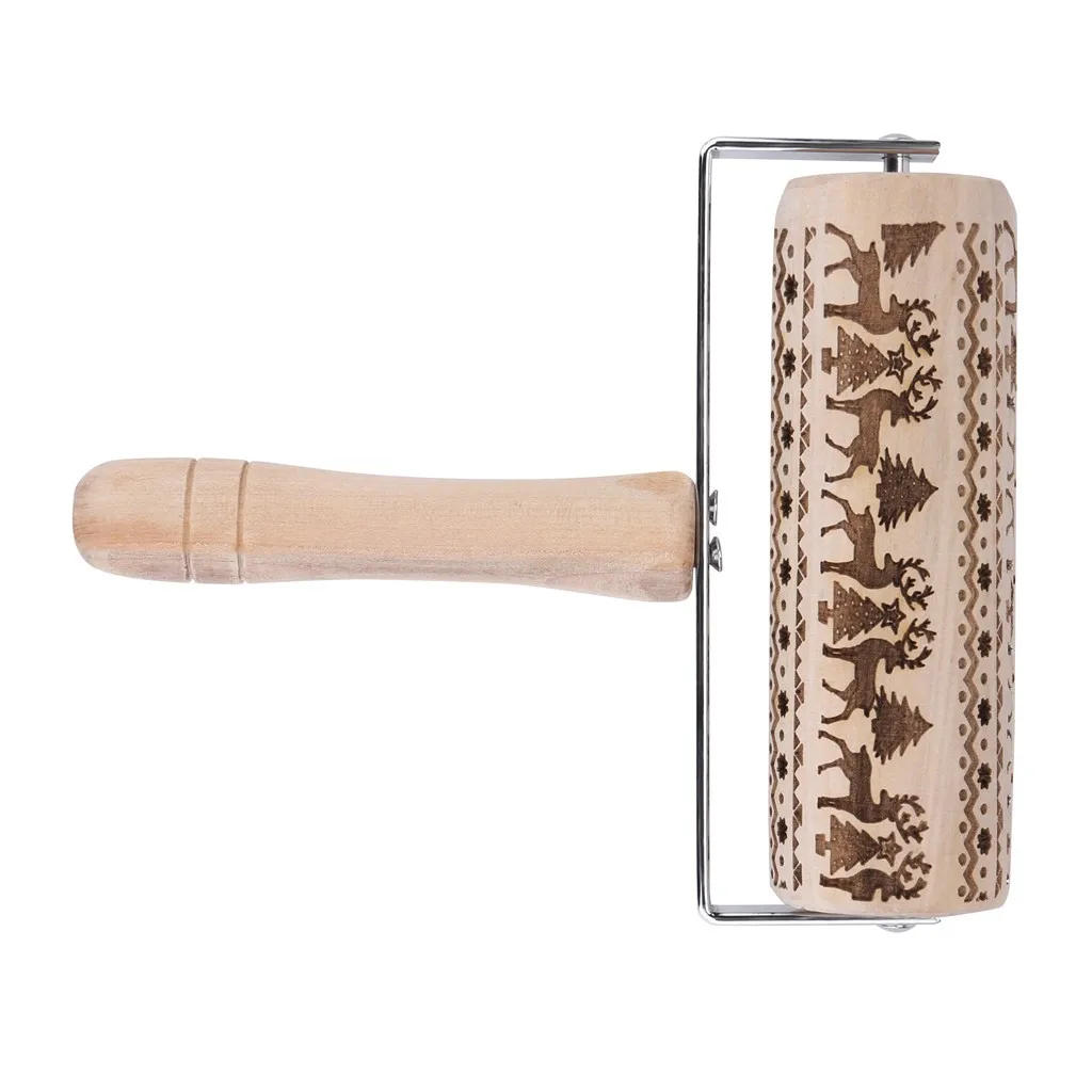 Скалка для выдавливания теста в рождественском стиле инструмент помадки печенья