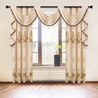 chenille waterful valance for living room embroidered blackout curtains or tulle for bedroom curtains grommet top