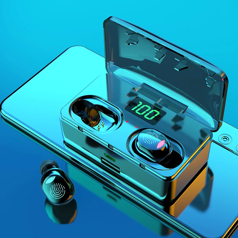 

Wireless Bluetooth Headphones V5.0 Touch Control Earphones Stereo HD with 4200mAh battery with Dual Microphone Touch Earbud