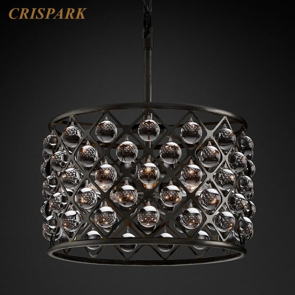 Черная Круглая Люстра со Спенсером ing E12 винтажная Минималистичная Подвесная