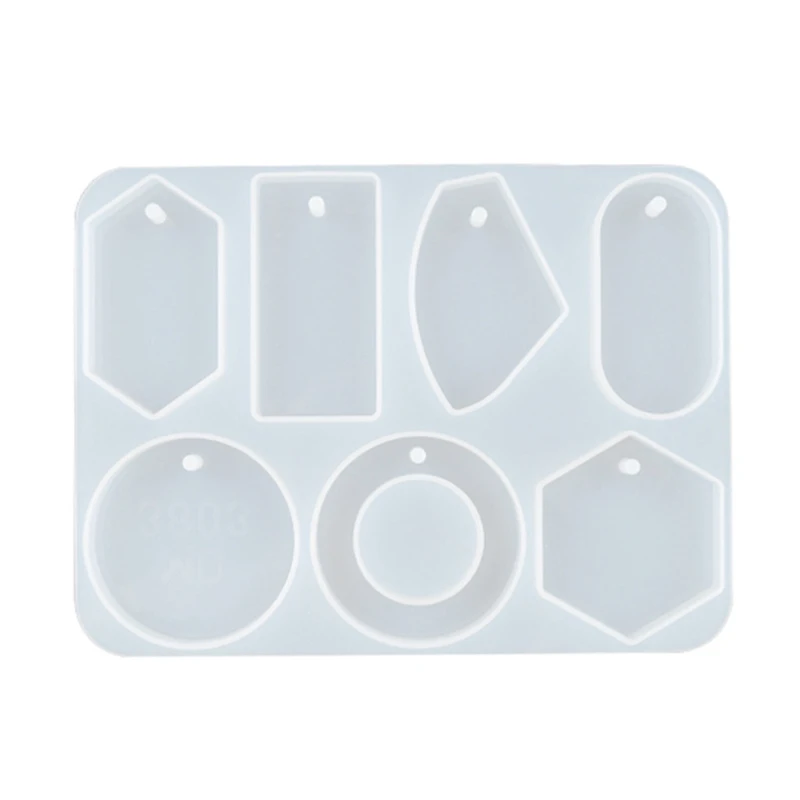 

Large 6-Cavity Jewelry Silicone Mold with Hole for Polymer Clay Crafting Epoxy Pendant Earrings Jewelry Keychain Making