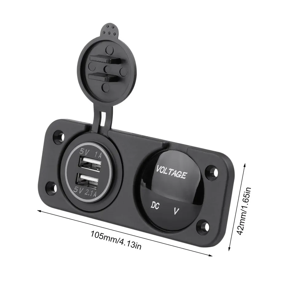 12 24V Dual USB Автомобильное зарядное устройство гнездо магнитный держатель с