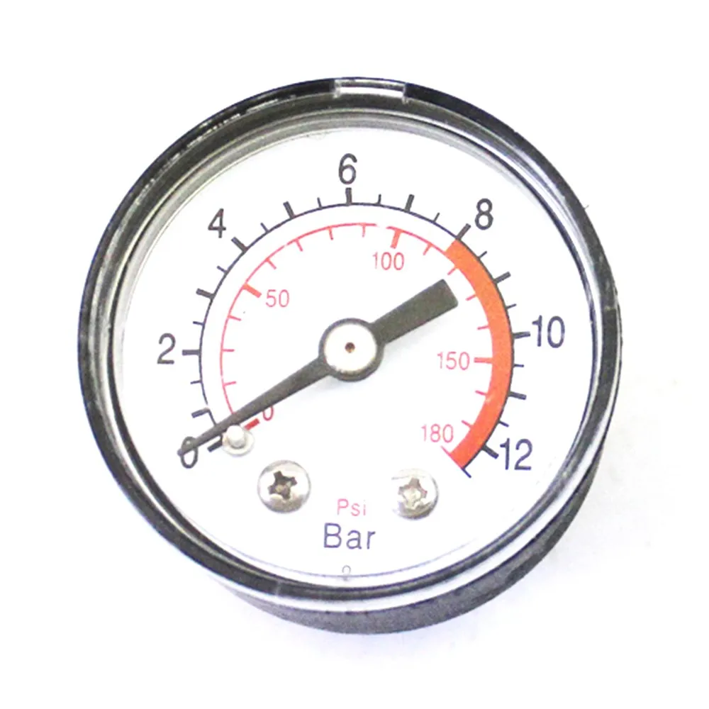 

Metal Air Pressure Gauge Compressor Pneumatic Hydraulic Fluid 0-12Bar/0-180PSI Mini Air Pump Measuring Accessories