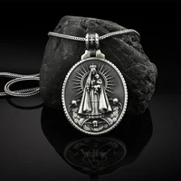 man necklace catholic virgin mary pendant virgin carmen necklace retro christian accessories metal religious jewelry