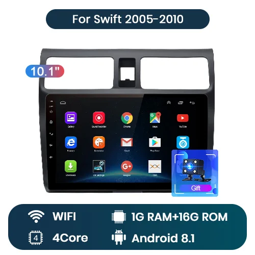 Junsun V1 2G+ 32G Android 9,0 DSP автомобильный Радио мультимедийный плеер для Suzuki Swift 2003-2010 2007 навигация gps 2 din DVD - Цвет: WIFI (1GB 16GB)
