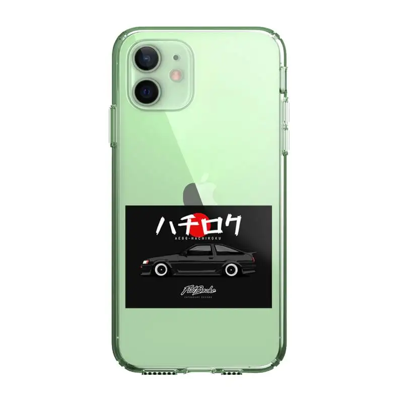 

Cartoon Initial D JDM Drift Phone Case For Iphone 5 6 7 8 11 12 Plus XR X XS SE2020 11/12PRO Max Transparent Cases