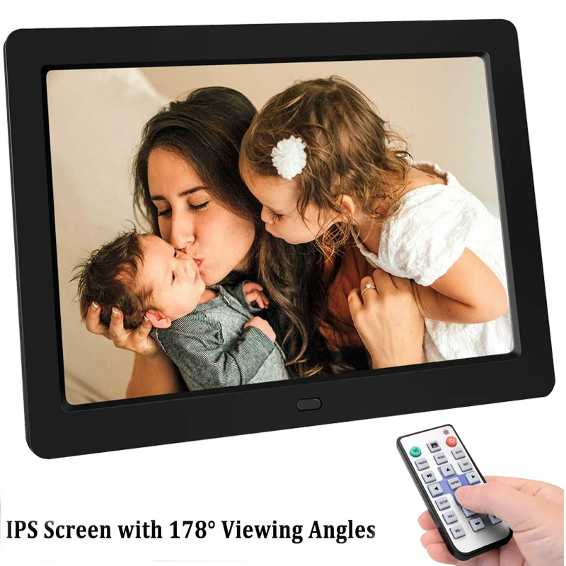 10 дюймов HD ips lcd 1280*800 цифровая фоторамка будильник MP3 MP4 видео плеер с дистанционным управлением рабочего стола