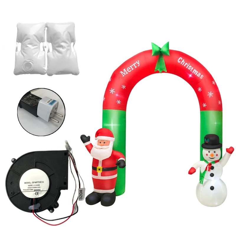 

Надувной наружный садовый двор реквизит Рождественский надувной светодиодный светильник Санта-снеговик украшение арки