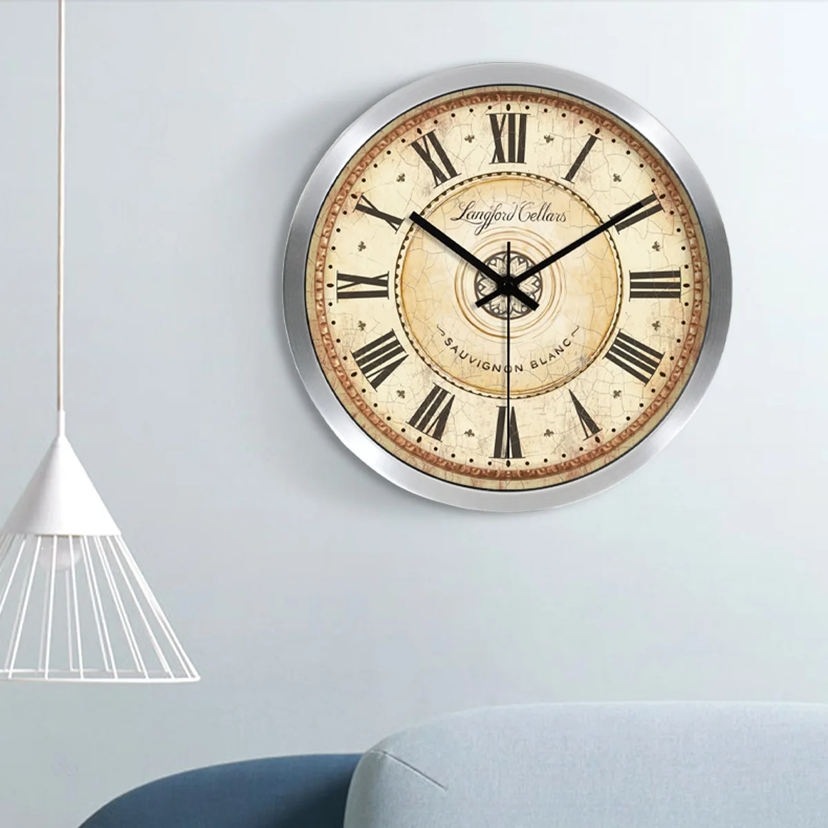 American hanging clock simple living room retro personality modern quartz creative European pastoral | Дом и сад