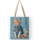 AKB01041 эксклюзивные креативные сумки для покупок с принтом кошки женские сумки 2019 Новые повседневные сумки на плечо для школьных путешествий