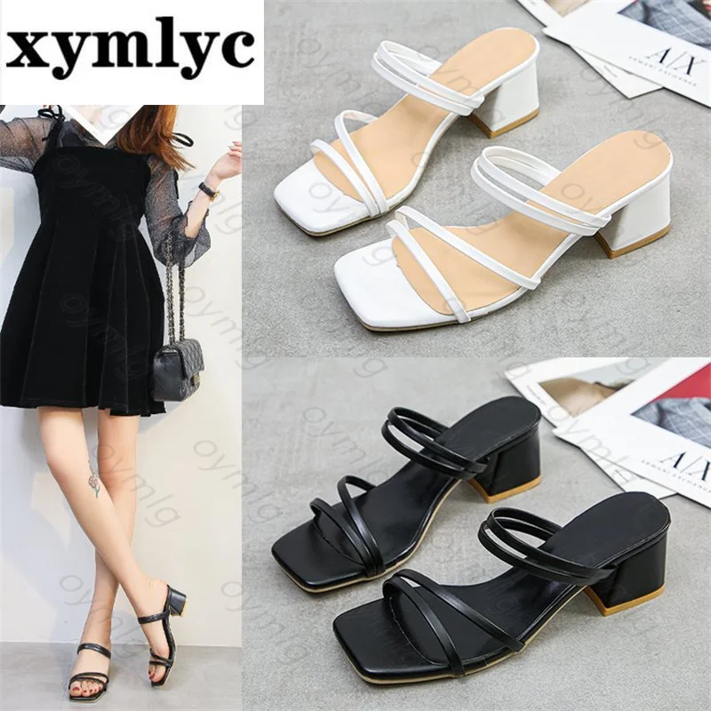 

Босоножки с тонкими ремешками в сказочном стиле, новинка 2021, босоножки и тапочки на среднем каблуке, уличная одежда, женские сандалии на тол...