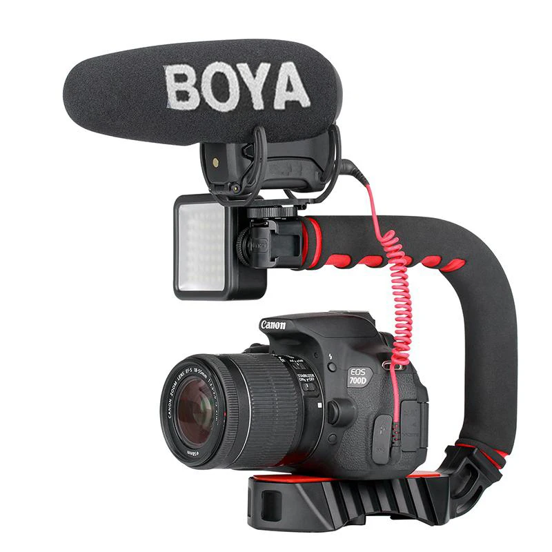 

Ulanzi U-Grip Pro Camera Stabilizer Video Rig Cage Triplle Cold Shoe Handheld Steadicam for iPhone 12 GoPro 7 6 5 Canon Sony