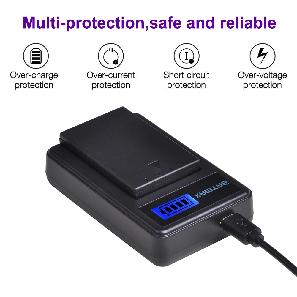 Батарея ЖК-дисплей Дисплей USB Зарядное устройство для цифровой камеры OLYMPUS BLS 1 BLS1 BLS-1 Батарея E-PL1 E400 E410 E420 E450 E620 E-P1E-P2