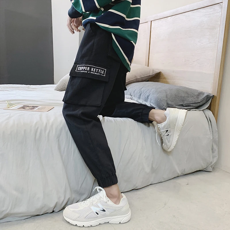 Мужские брюки рабочая одежда модные повседневные тонкие черные коричневые в