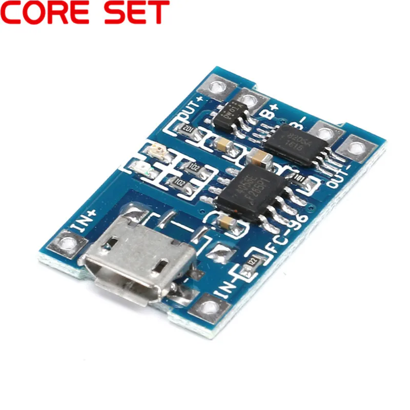 10 шт. 5 в 1A Micro USB 18650 литиевая батарея зарядная плата зарядное устройство контроллер модуль+ защита двойные функции контролер заряда