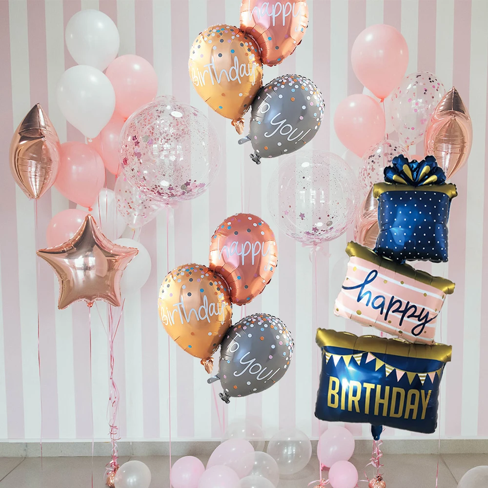 

Kids Adult Balloons Happy Birthday Printed Aluminum Foil Balloon Kids Baby Shower Birthday Party Dot Patter Balloons Decor