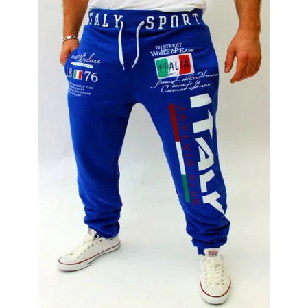 Бесплатная доставка повседневные штаны с принтом итальянского флага большого