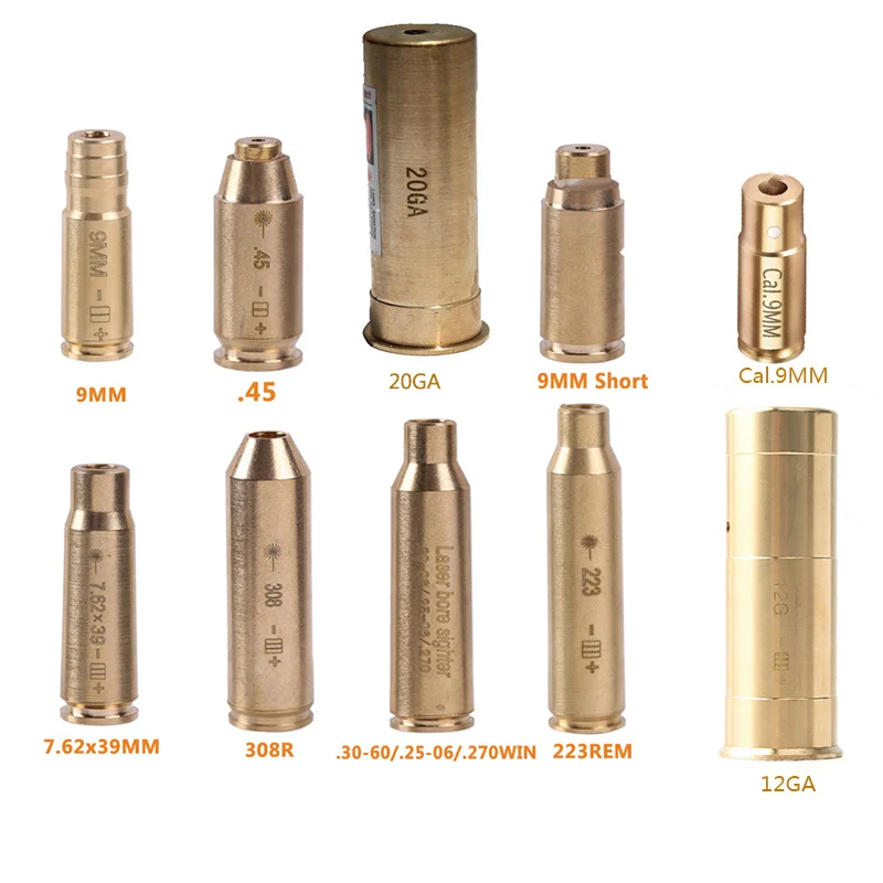 Красный точечный лазерный латунный медный патрон 9MM.223.308 7 62x39 62x54 30-06 12GA | Спорт и