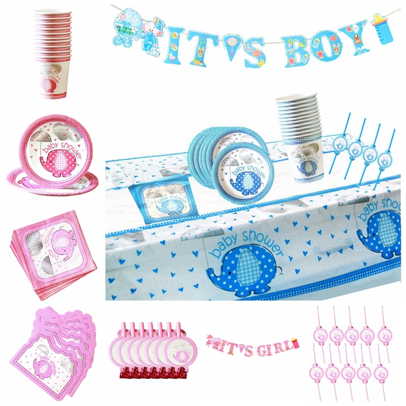 Синие или розовые вечерние украшения в виде слона для новорожденных мальчиков и