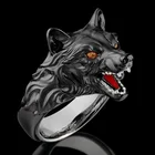 Панк мужские кольца Подарки На Хэллоуин Инди ювелирные изделия мужские аксессуары мужские s кольца Винтажное кольцо хип-хоп ювелирные изделия гигантский волк аксессуары