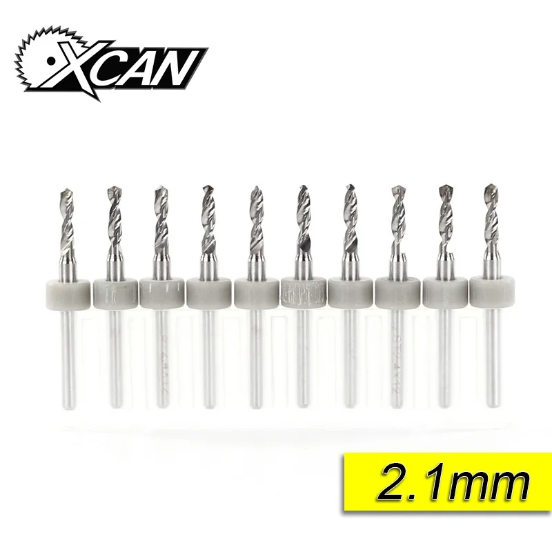 10pcs 2.1mm XCAN 10 шт. 2,1 мм до 3,0 мм PCB сверло Набор для сверления печатной платы твердосплавный станок с ЧПУ мини сверла - Цвет: 10pcs 2.1mm