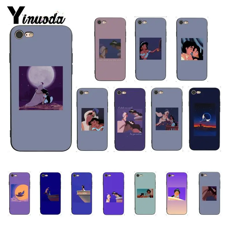 Yinuoda Аладдин Принцесса Жасмин черный мягкий чехол для телефона iPhone 8 7 6 6S X XS MAX 5 5S SE