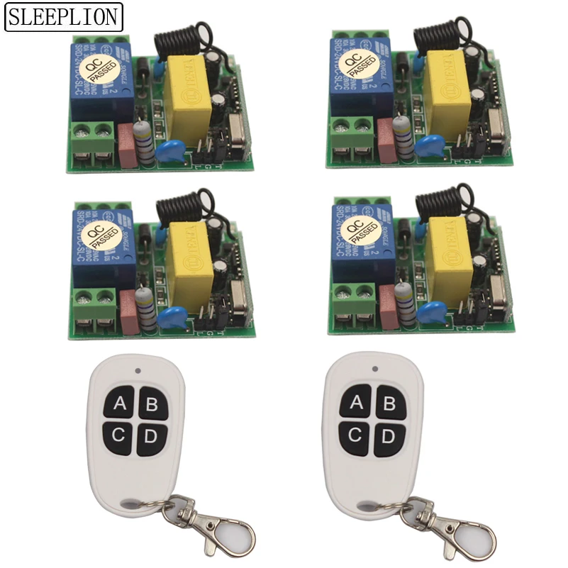 

Sleeplion Wireless Remote Control Switch 220V 110V 1CH Relay Learning Code Receiver Module Light Lamp Controller 433MHz 315MHz