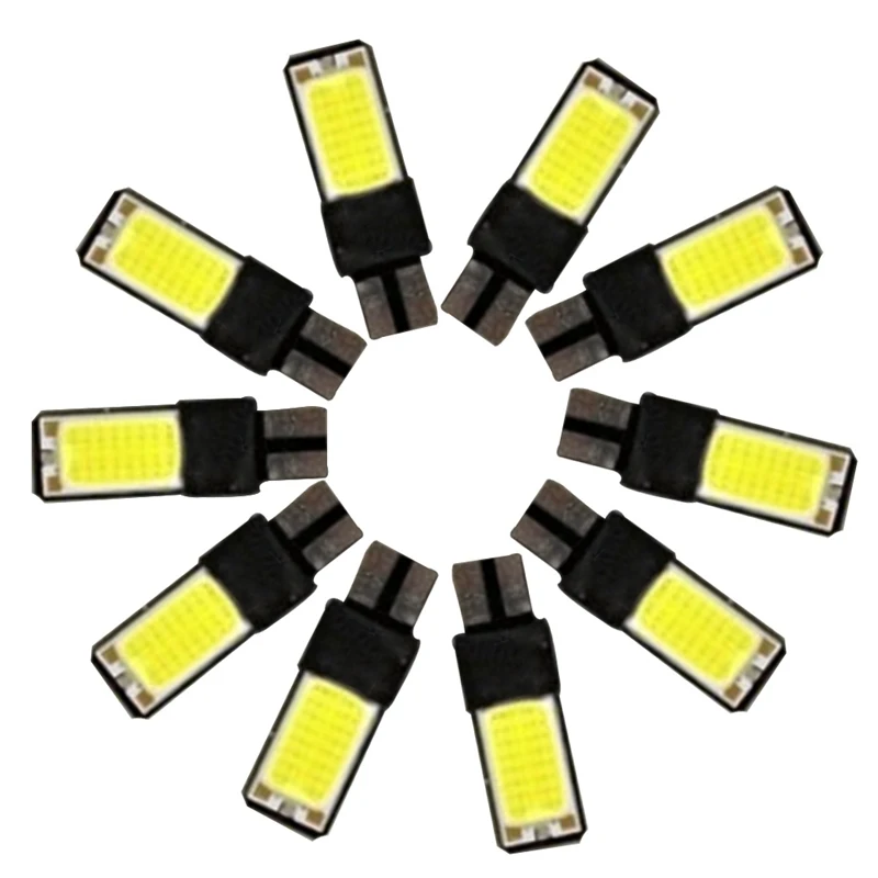 

10pcs T10 LED 194 168 W5W COB Interior Bulb Light White Parking Backup Brake Lamp Canbus No Error Cars xenon white Auto Led bulb
