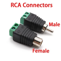 2pcs rca connectors male female plug to av screw terminal video av balun adapter connector