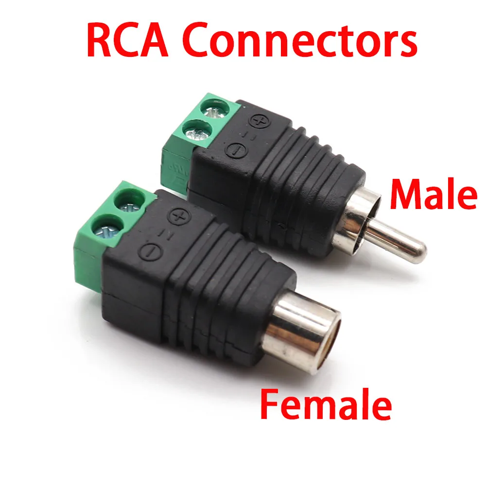 2 шт. RCA разъемы Папа + мама штекер в AV винтовой терминал видео Balun адаптер