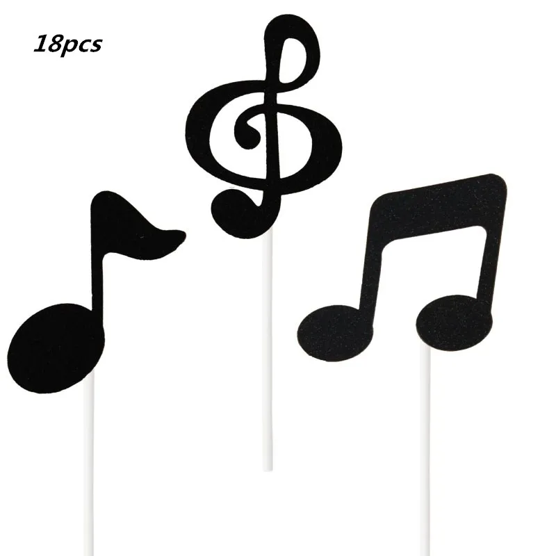 18 шт./лот черного и золотого цвета с принтом музыкальных нот рисунком балерины