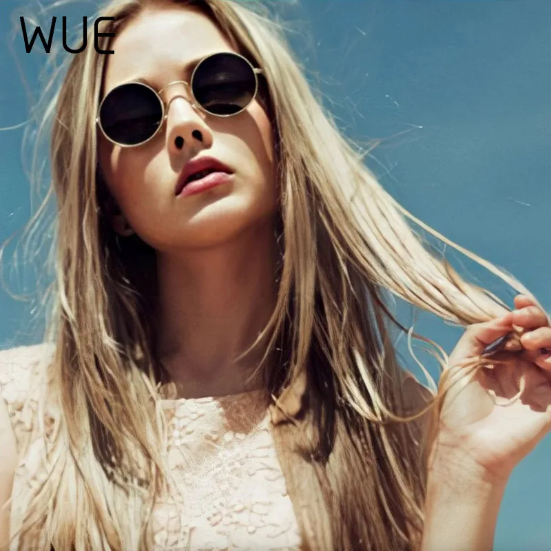 

2021 New Round Metal Sunglasses Women Vintage Brand Designer Sun Glasses Shades Female UV400 gafas de sol