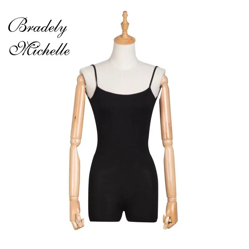 

2021 New Fashion Sexy Skinny Rompers Women's Clothing Backless Sleeveless Elastic Knitted Black Playsuits