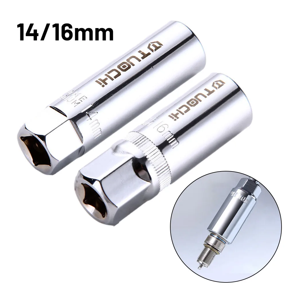 

3/8" Dr 12PT Thin Wall Spark Plug Socket W Magnetic Nisan Mini 14/16mm Socket Wrench For Spark Plug Removal