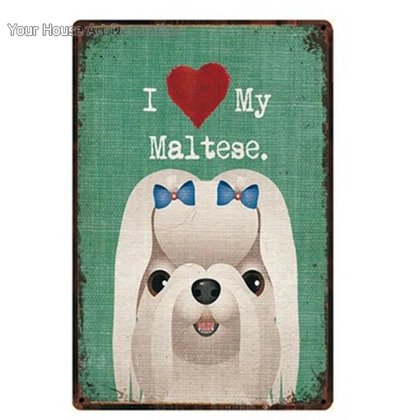 I Love My Boxer Dogs Pet Shop металлический знак жестяные правила собаки Остерегайтесь собаки Waring плакат табличка для домашнего декора настенная живопись 20*30 см