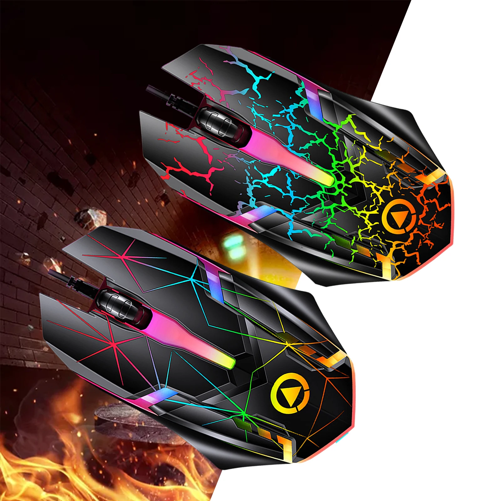 

Универсальная Проводная игровая мышь, оптический сенсор, 7 цветов подсветки для ноутбука