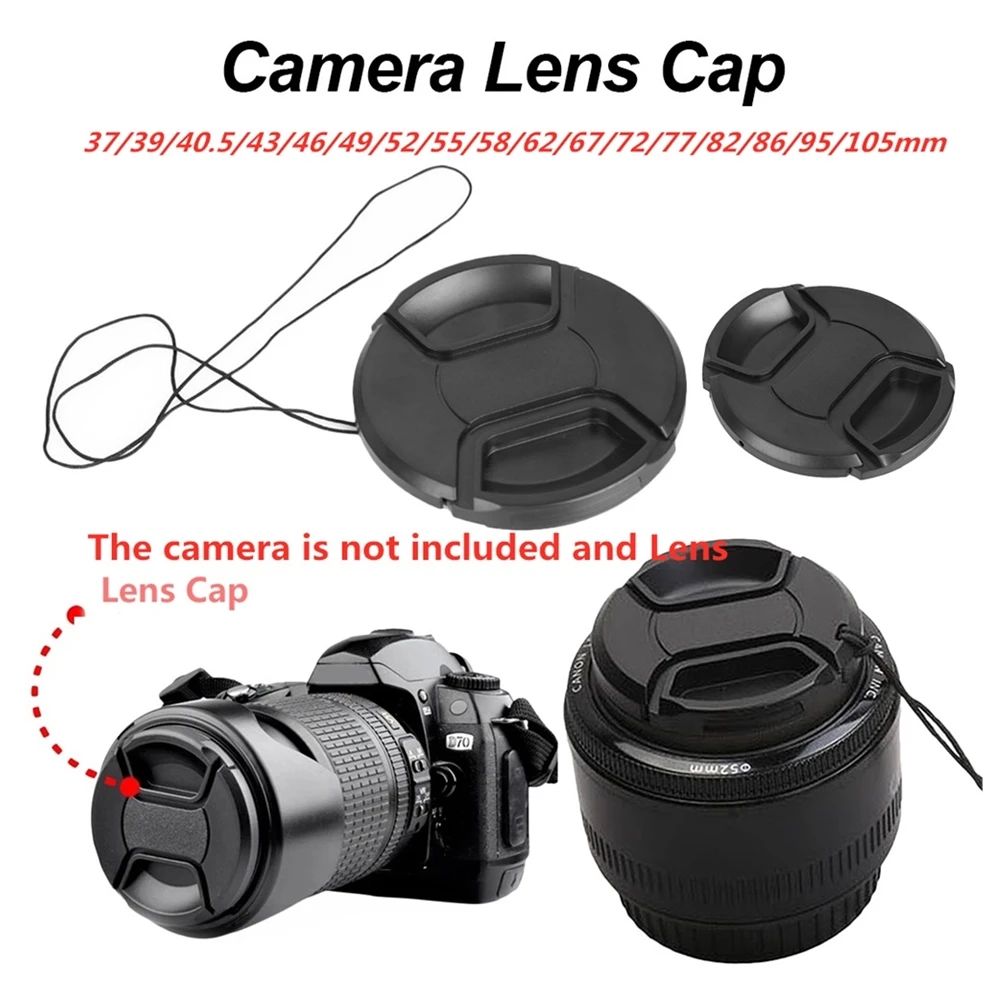 Center Snap on Lens Cap Suitable &ampNikon Canon Sony Fuji Panasonicetc Compatible with All Brands Any Lenses Camera | Электроника