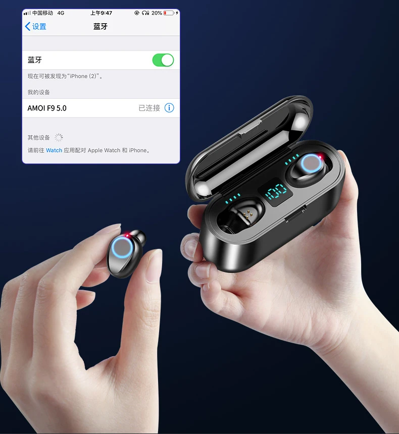 Сенсорные Bluetooth наушники TWS беспроводные наушники V5.0 наушники 8D глубокий бас стерео звук Спорт беспроводные Bluetooth наушники