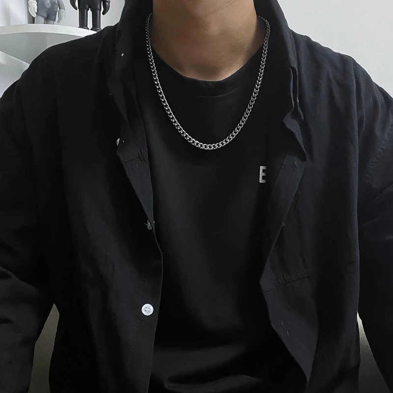 Кубинская цепочка из нержавеющей стали для женщин и мужчин длинное ожерелье в