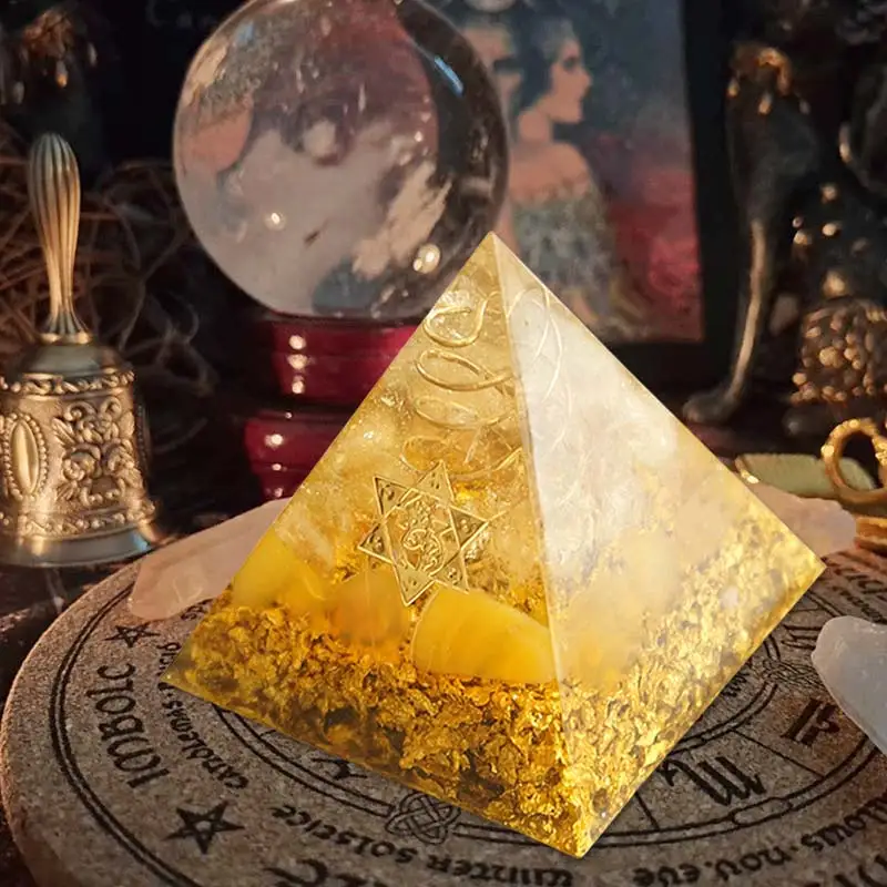Пирамида органита 60 мм символизирует счастливый цитрин преобразователь энергии